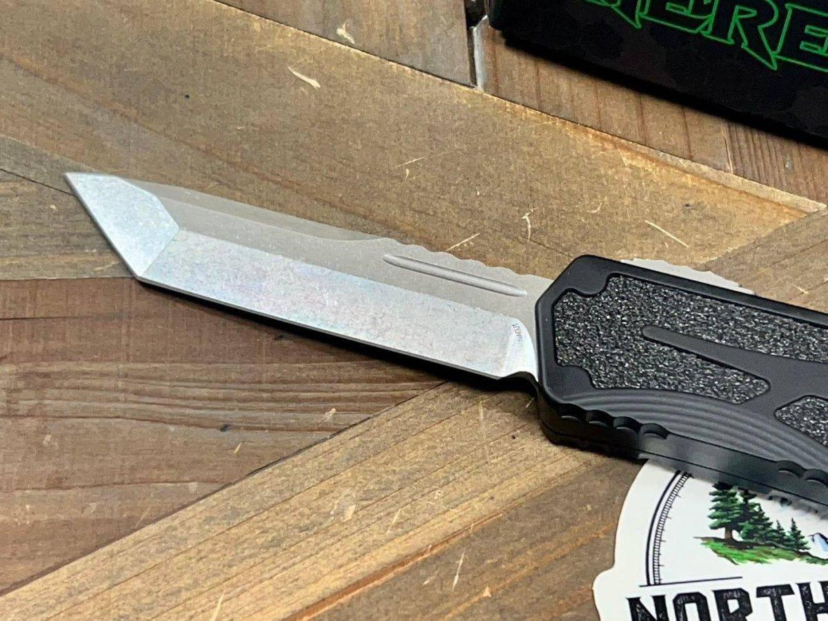 Heretic Knives H040-2A Colossus Tanto Stonewash Auto OTF MagnaCut Black (USA) - NORTH RIVER OUTDOORS