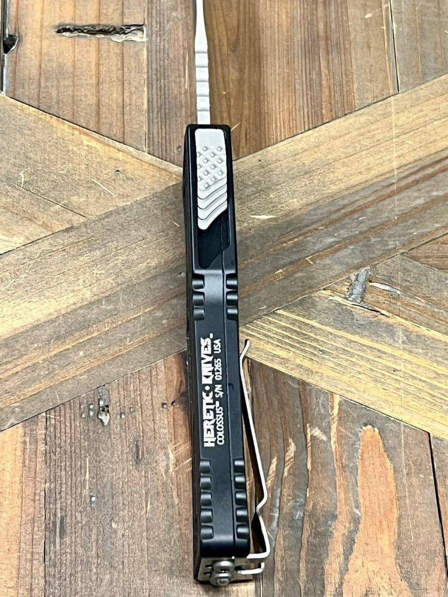 Heretic Knives H040-2A Colossus Tanto Stonewash Auto OTF MagnaCut Black (USA) - NORTH RIVER OUTDOORS