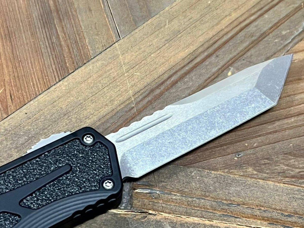 Heretic Knives H040-2A Colossus Tanto Stonewash Auto OTF MagnaCut Black (USA) - NORTH RIVER OUTDOORS