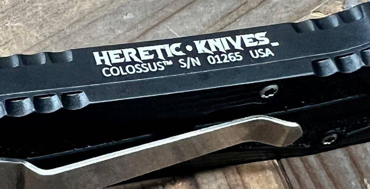 Heretic Knives H040-2A Colossus Tanto Stonewash Auto OTF MagnaCut Black (USA) - NORTH RIVER OUTDOORS