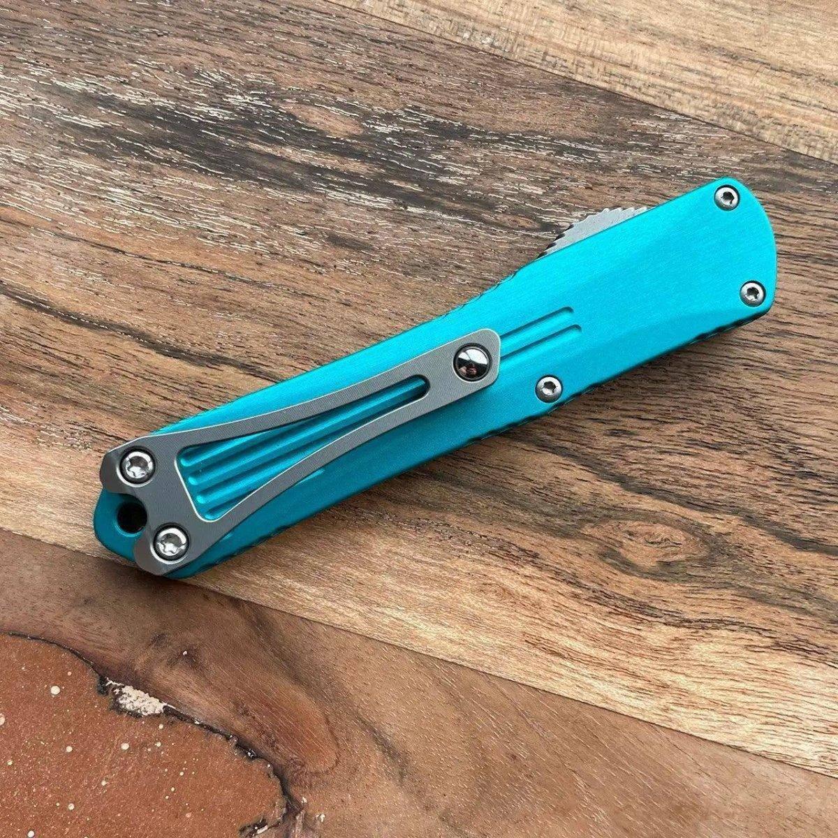 Heretic Knives Manticore S Bowie Turquoise Handle Stonewash Blade H022B-2A-TQ - NORTH RIVER OUTDOORS