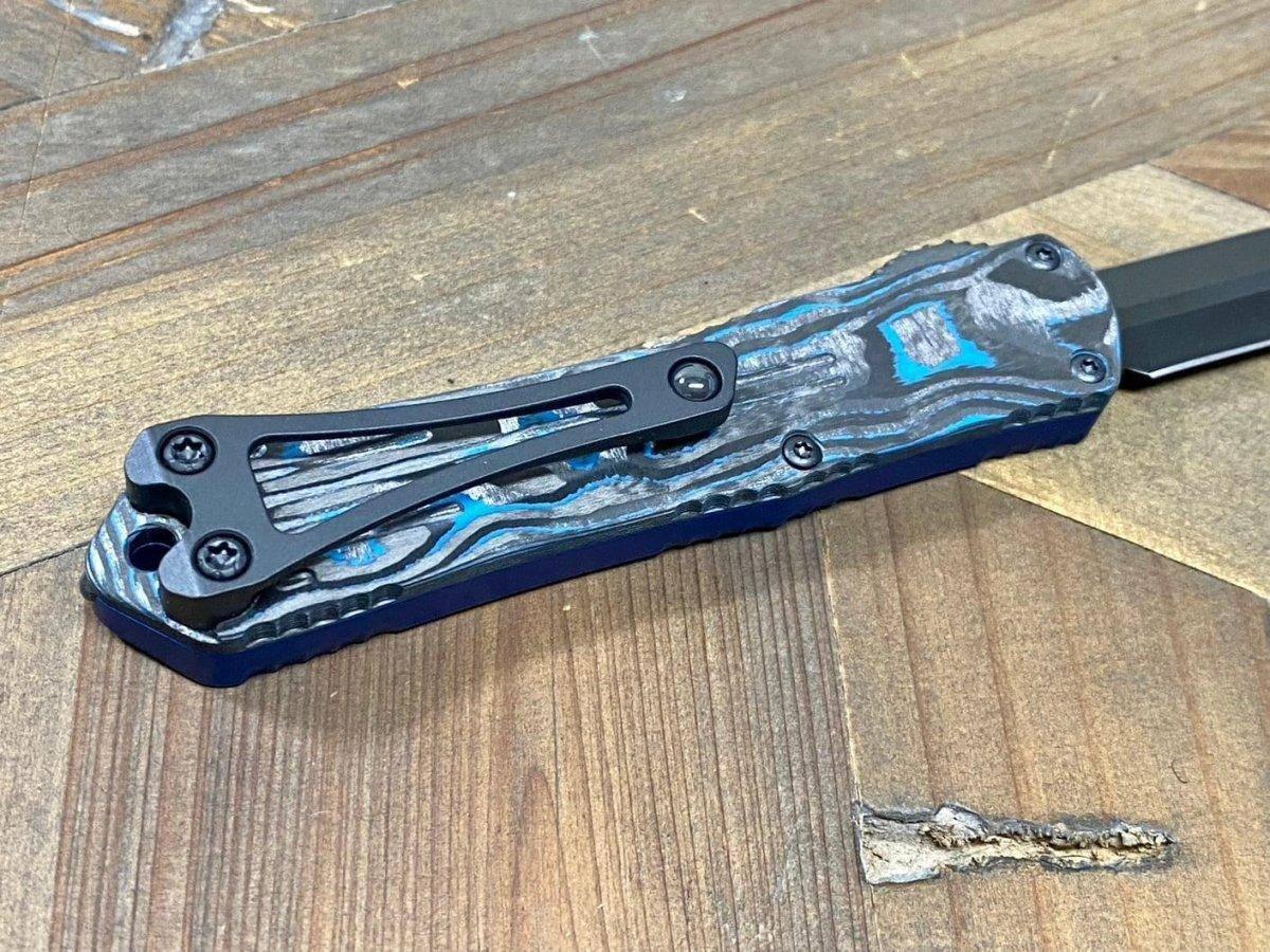 Heretic Knives Manticore S D/E Blue Camo Carbon Blue Handle DLC Blade H024-6A-BLU/CF - NORTH RIVER OUTDOORS