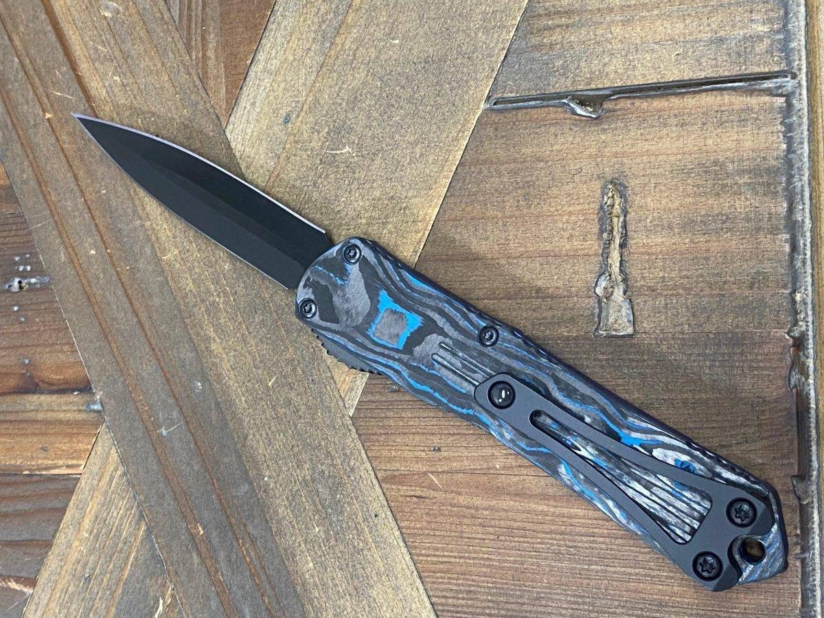 Heretic Knives Manticore S D/E Blue Camo Carbon Blue Handle DLC Blade H024-6A-BLU/CF - NORTH RIVER OUTDOORS