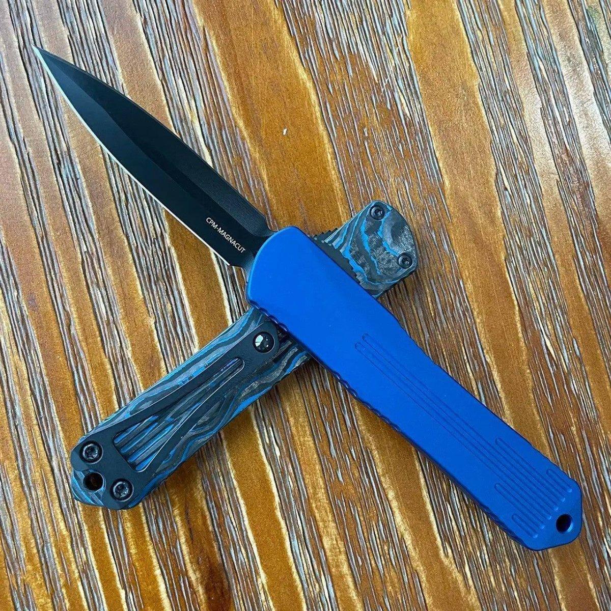 Heretic Knives Manticore S D/E Blue Camo Carbon Blue Handle DLC Blade H024-6A-BLU/CF - NORTH RIVER OUTDOORS