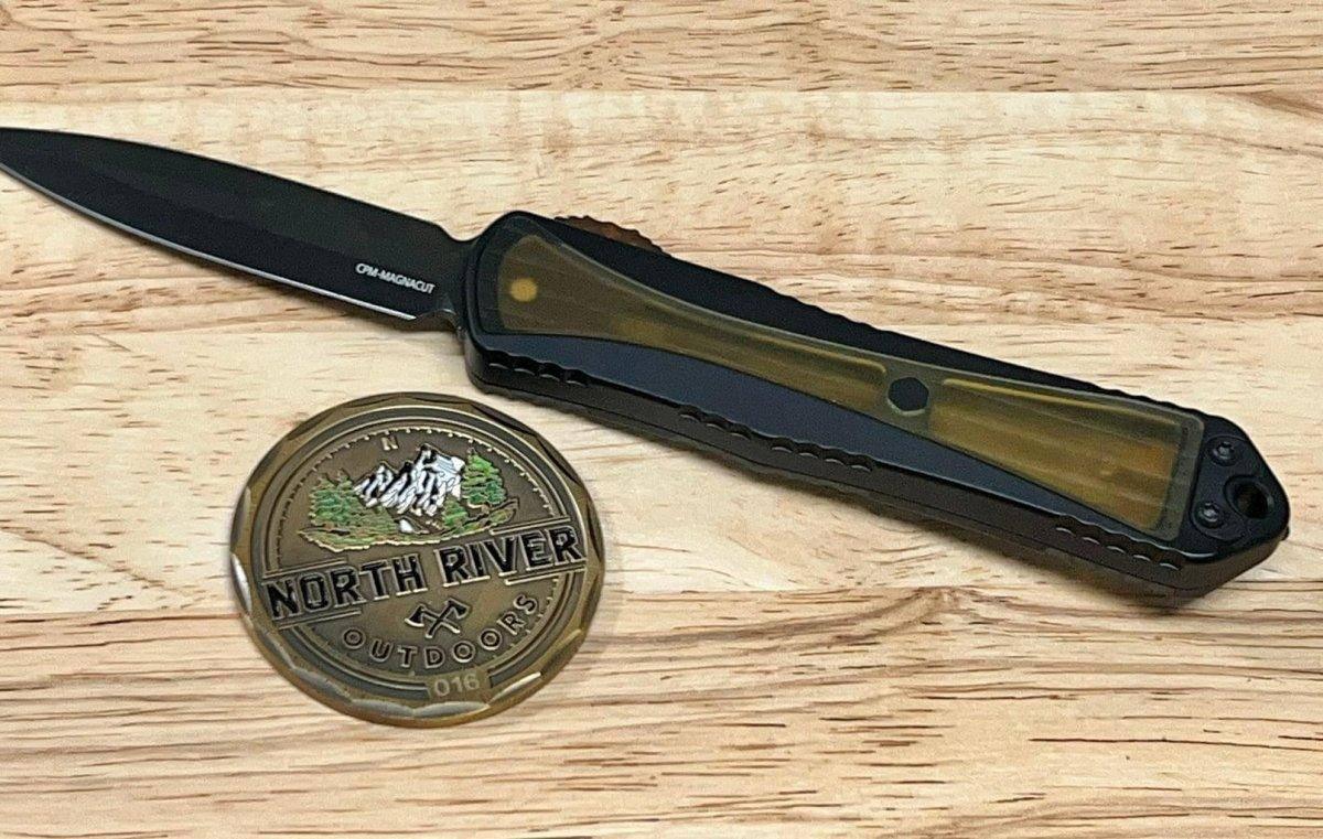 Heretic Manticore E Black Handle w/ Ultem Inlays & DLC MagnaCut Double Edge (USA) - NORTH RIVER OUTDOORS