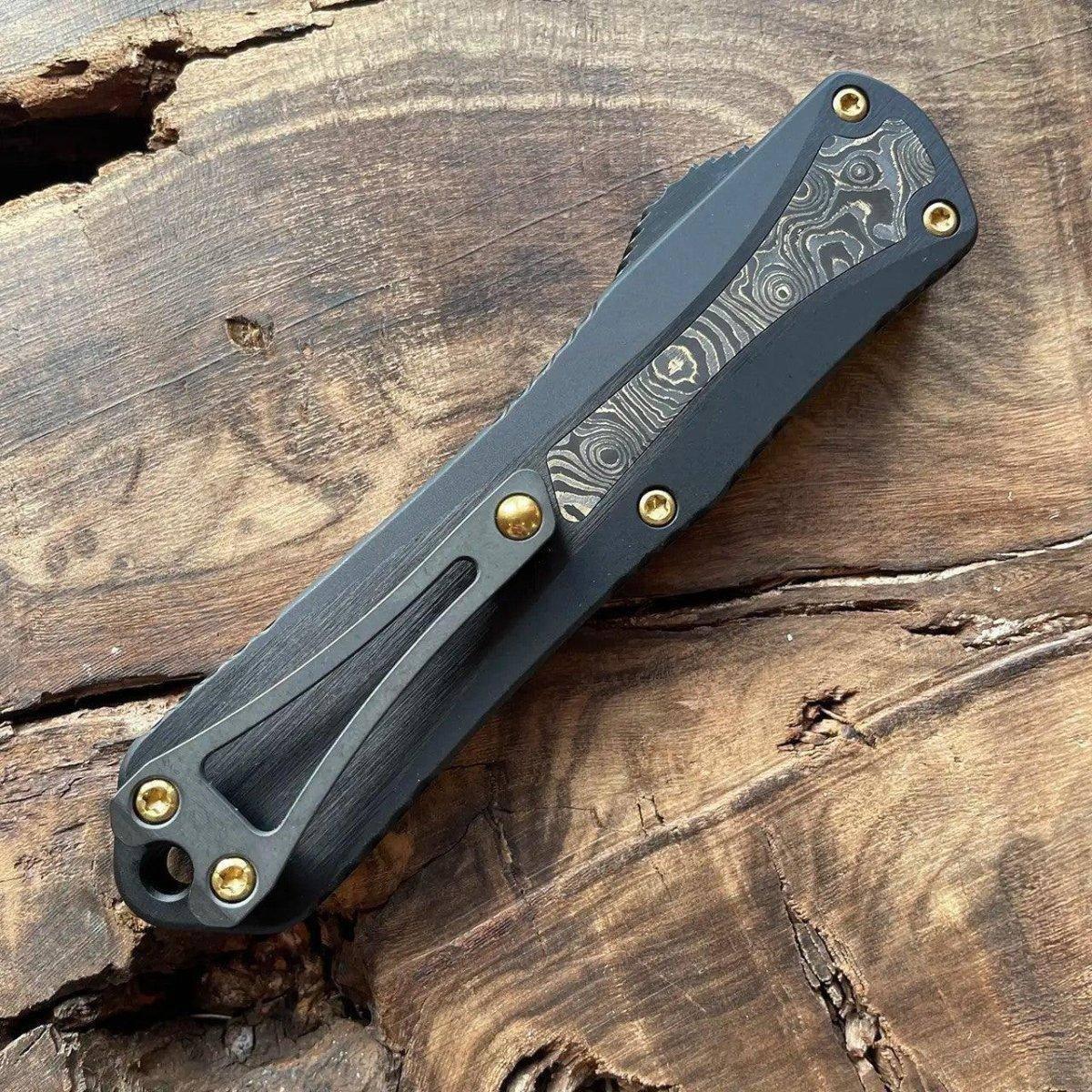 Heretic Manticore E H028-6A-FC-TIN Tumbled DLC D/E Gold Dunes Fat Carbon Knife (USA) - NORTH RIVER OUTDOORS