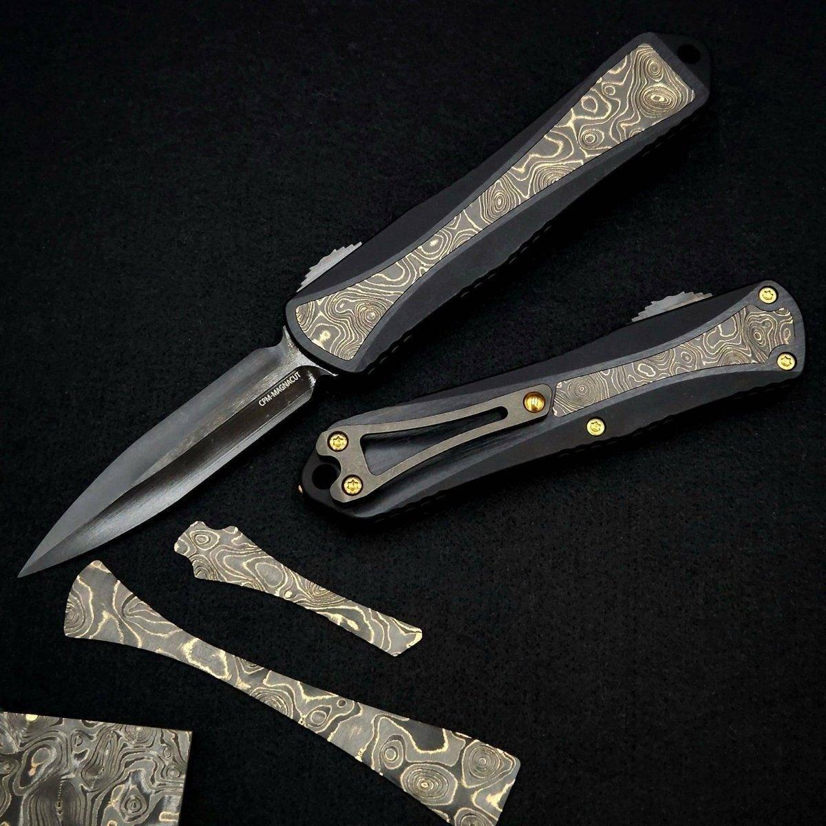 Heretic Manticore E H028-6A-FC-TIN Tumbled DLC D/E Gold Dunes Fat Carbon Knife (USA) - NORTH RIVER OUTDOORS