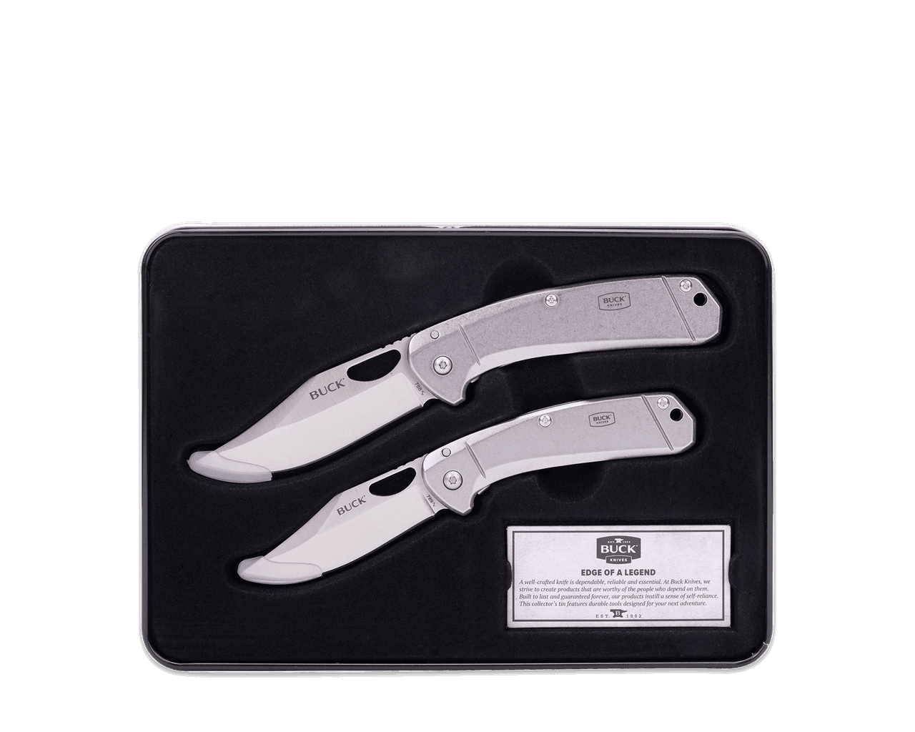 Buck Knife Combos in Holiday Tins 788 LG and 789 SM Knives with Frame Lock - NORTH RIVER OUTDOORS