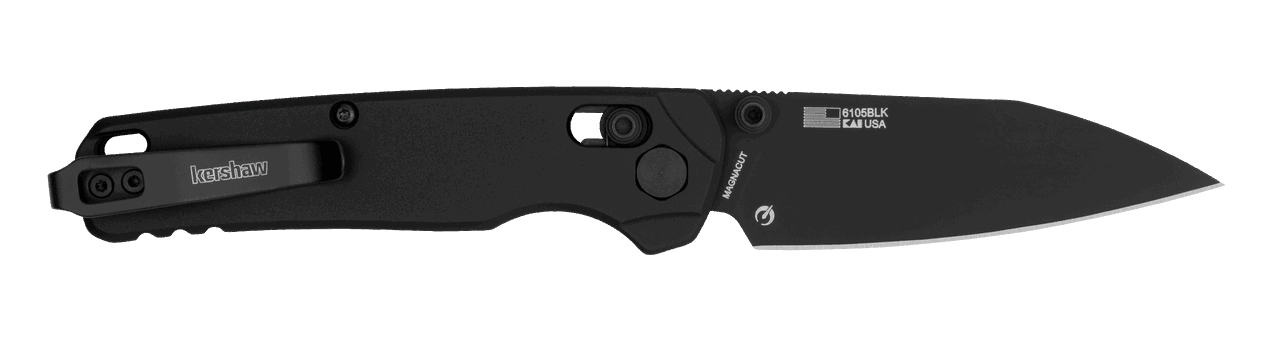 Kershaw 6105BLK Bel Air DuraLock KVT Folding Knife 3.1" MagnaCut Black PVD Drop Point Blade Black Aluminum Handles (USA) - NORTH RIVER OUTDOORS