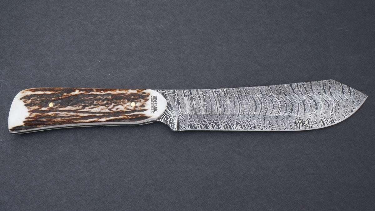 Silver Stag Happy Camper Damascus Fixed Blade Knife - NORTH RIVER OUTDOORS