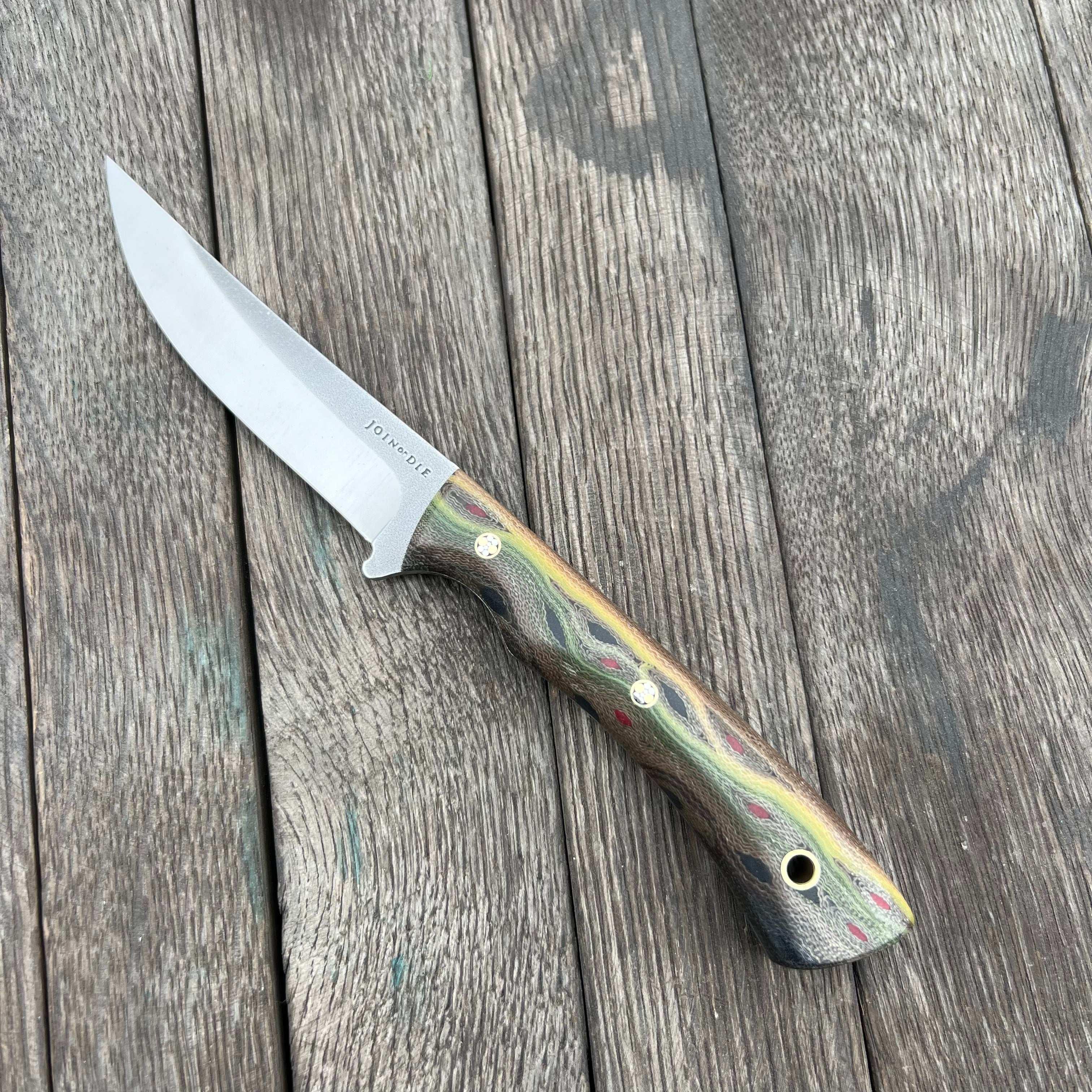 Join or Die Blueridge Bird and Trout Knife Brook Trout Micarta (USA) - NORTH RIVER OUTDOORS