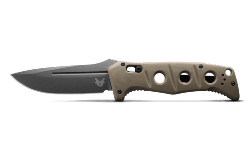 Benchmade 2750GY-3 Auto Adamas Folding Knife 3.78" CruWear Tungsten Gray Plain Blade Desert Tan G10 from NORTH RIVER OUTDOORS