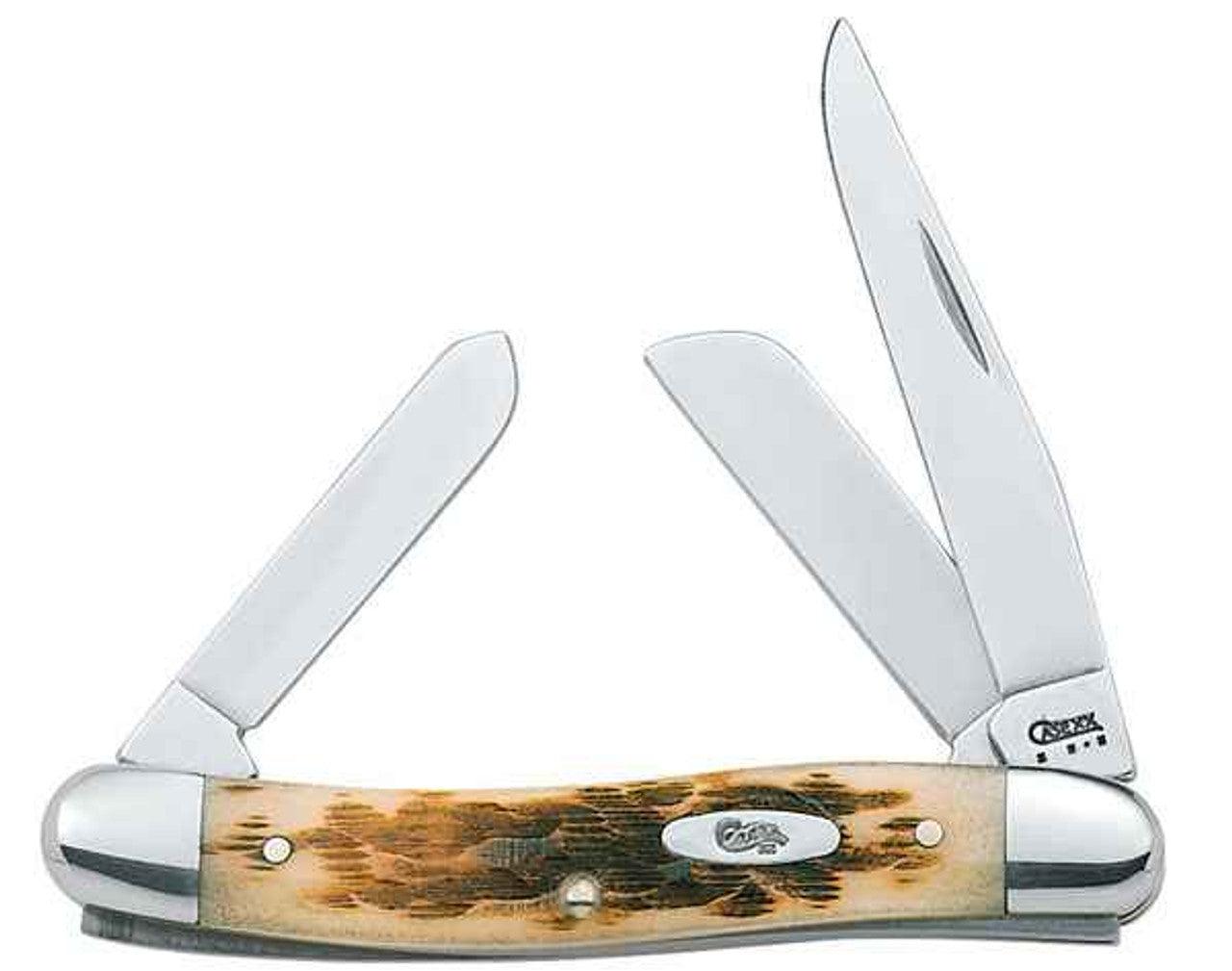 Case Amber Bone Medium Stockman 3-5/8" Closed (6318 SS) Slipjoint (Non-Locking) - NORTH RIVER OUTDOORS