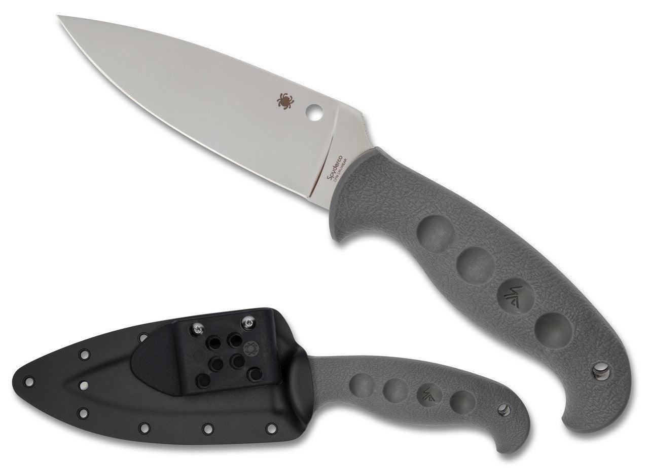 Spyderco FB05PGY Temperance Lightweight Sprint Run Fixed Blade Knife 4.46" CPM-CruWear Satin Plain Blade - NORTH RIVER OUTDOORS