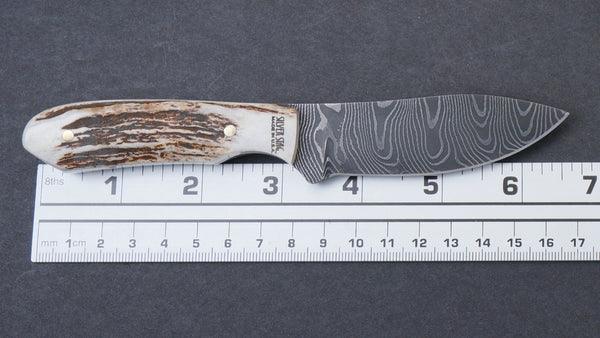 Silver Stag Stag Twist Handle Damascus Fixed Blade Knife - NORTH RIVER OUTDOORS