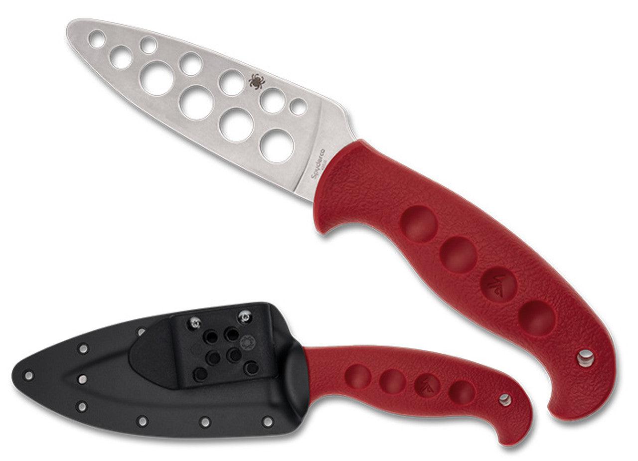 Spyderco FB05TRD Temperance Lightweight Trainer Sprint Run Fixed Blade Knife 4.15" 420J2 Satin Unsharpened Blade Molded Gray FRN Handles Boltaron Sheath with G-Clip - NORTH RIVER OUTDOORS