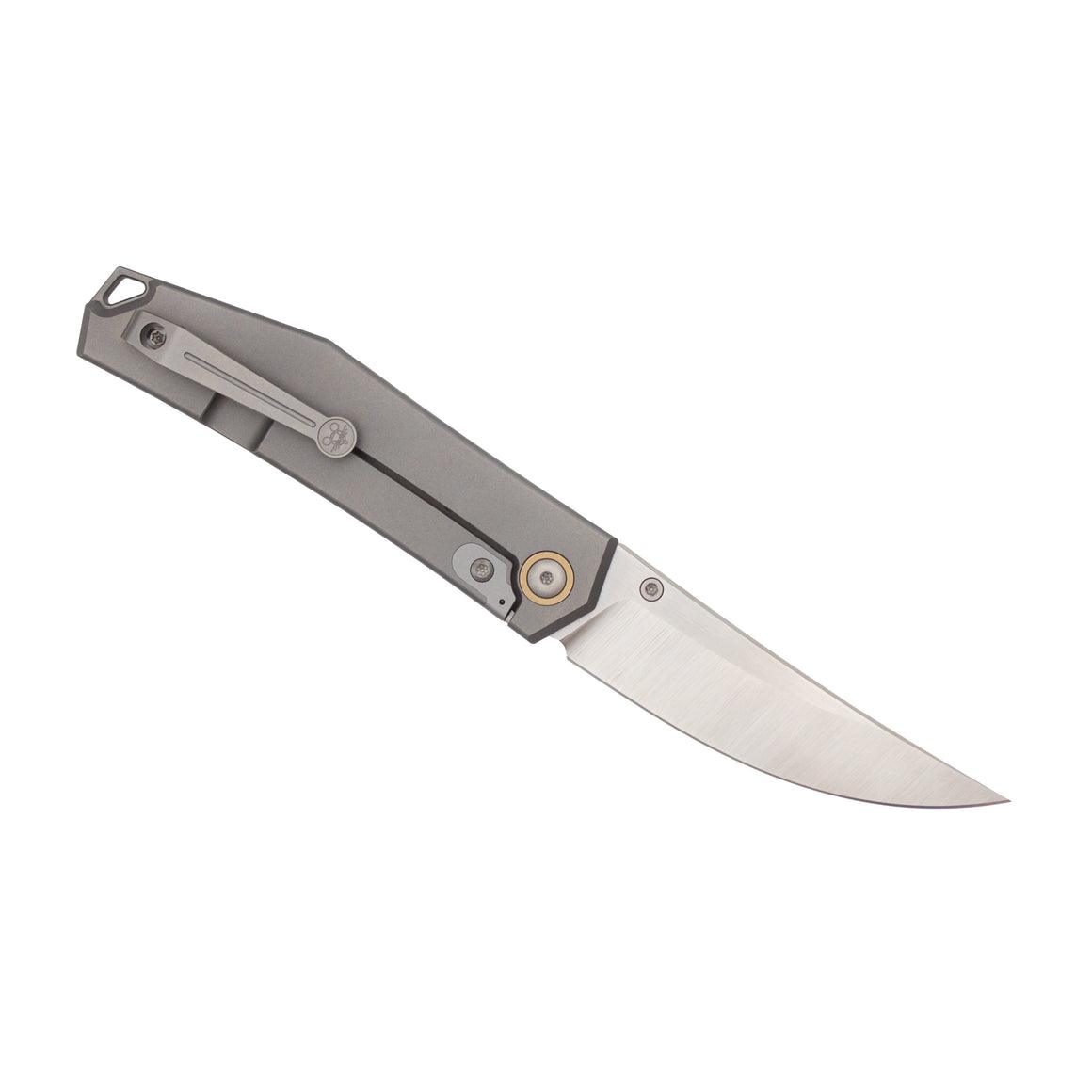 GiantMouse GMX Limited #22 Folding Knife S90V Titantium Brass Bolster (Rare) - NORTH RIVER OUTDOORS
