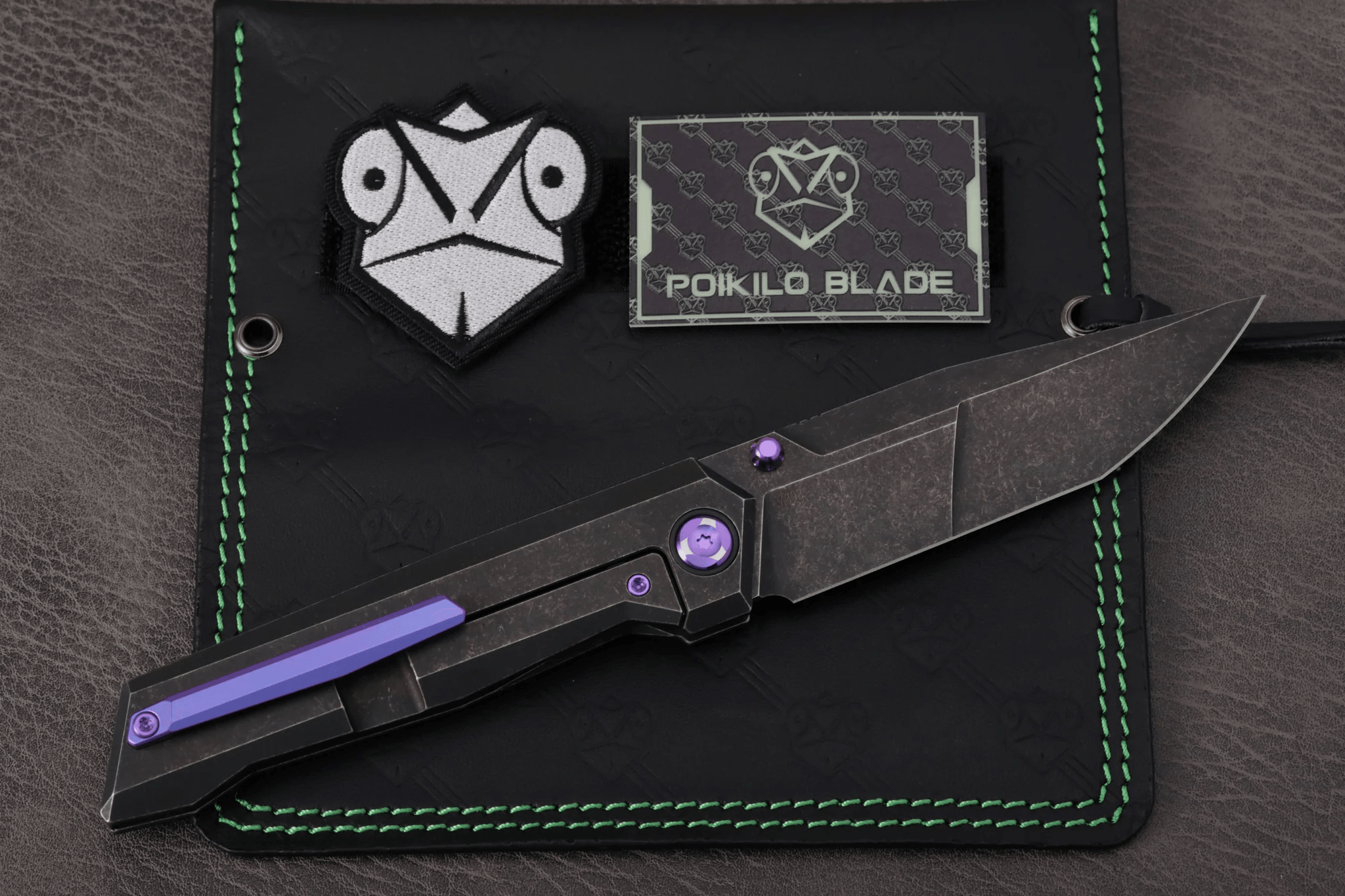 Poikilo Blade Salvator Frame Lock Knife Dark SW Titanium (3.9" Dark SW) - NORTH RIVER OUTDOORS