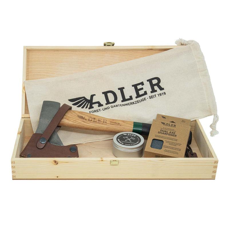 Adler Yankee Hatchet Gift Set with Wooden Box (German) - NORTH RIVER OUTDOORS