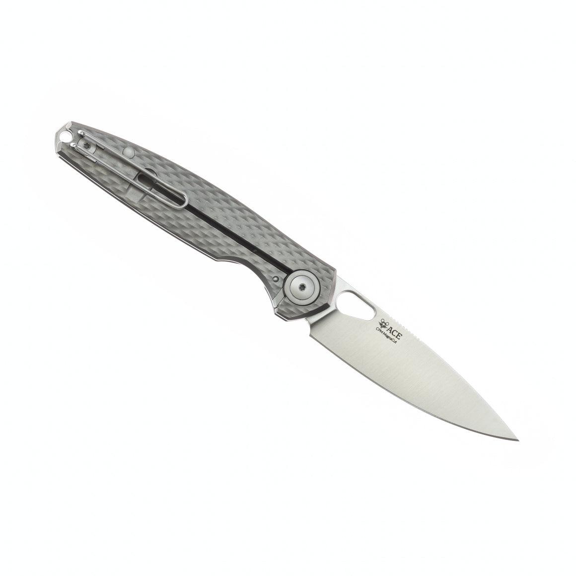 GiantMouse REO Folding Knife 3.325" MagnaCut Satin Drop Point Titanium Handles - NORTH RIVER OUTDOORS