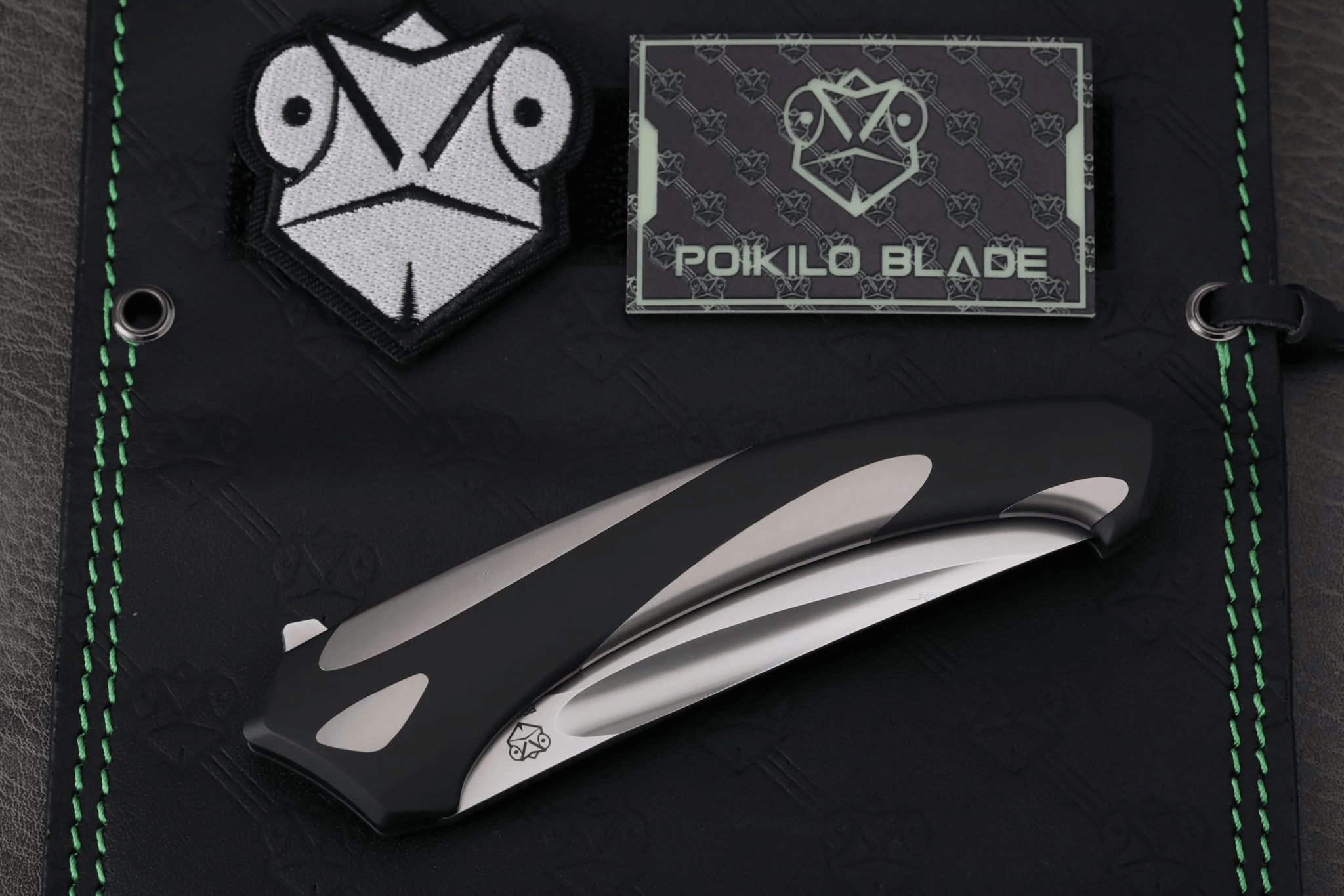 Poikilo Blade Orca Frame Lock Knife Black/Gray Titanium (3.6" Pearlescent SW) - NORTH RIVER OUTDOORS