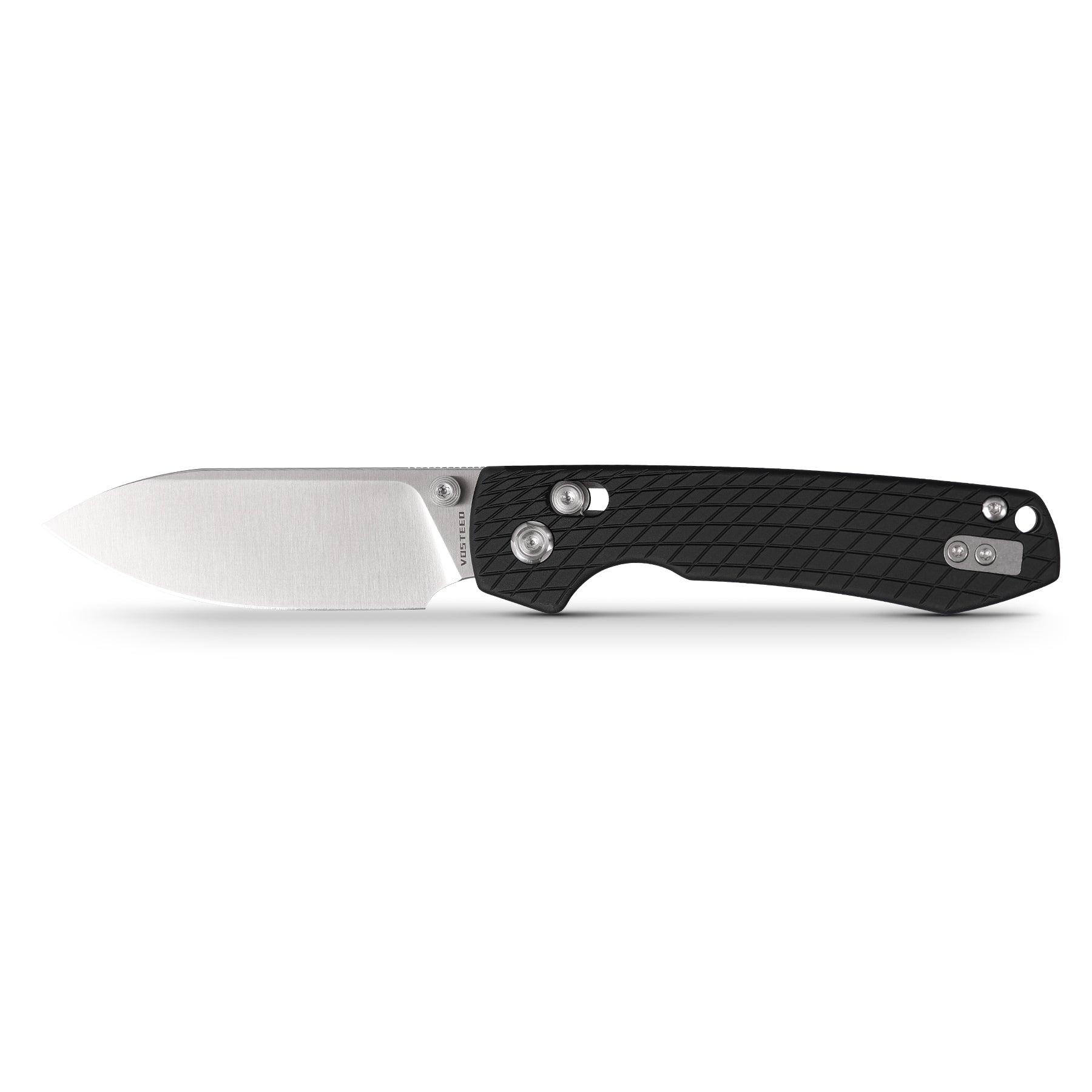 Vosteed Raccoon Crossbar Lock Knife 3.25" Nitro-V Blade & Black Aluminum Handle A0538 - NORTH RIVER OUTDOORS