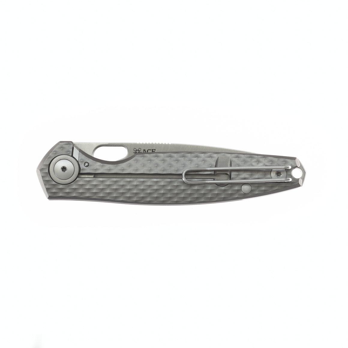 GiantMouse REO Folding Knife 3.325" MagnaCut Satin Drop Point Titanium Handles - NORTH RIVER OUTDOORS