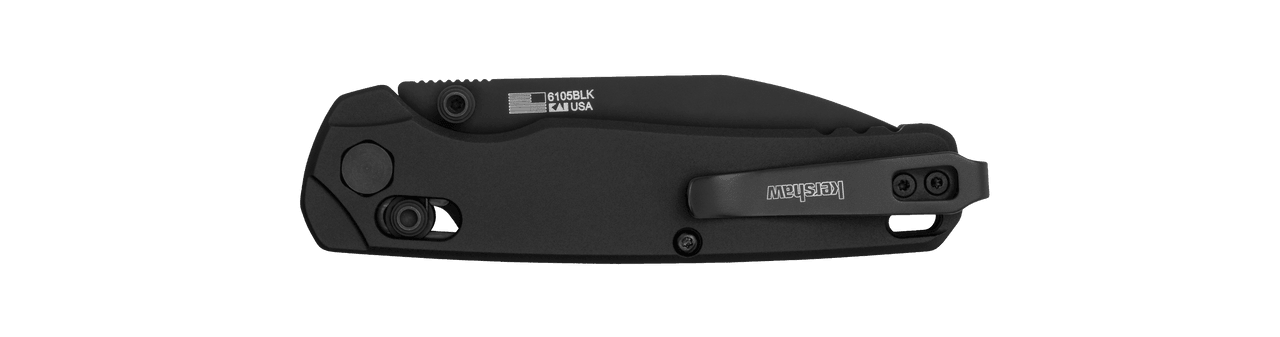 Kershaw 6105BLK Bel Air DuraLock KVT Folding Knife 3.1" MagnaCut Black PVD Drop Point Blade Black Aluminum Handles (USA) - NORTH RIVER OUTDOORS