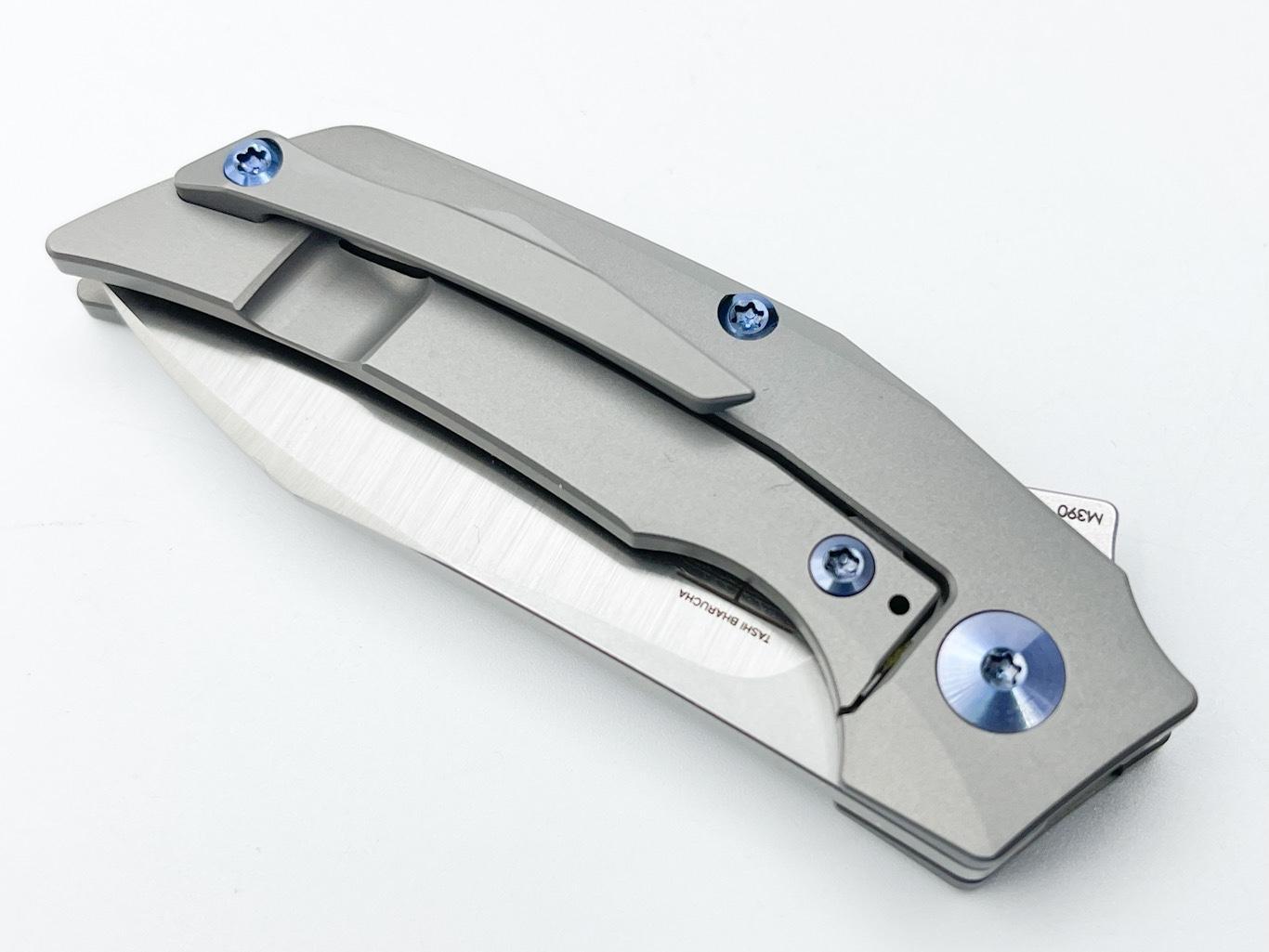 Reate Tashi Bharucha T2500 Flipper Knife 2.375" M390 Satin Blade Titanium Handles with Orange G10 Inlay - NORTH RIVER OUTDOORS