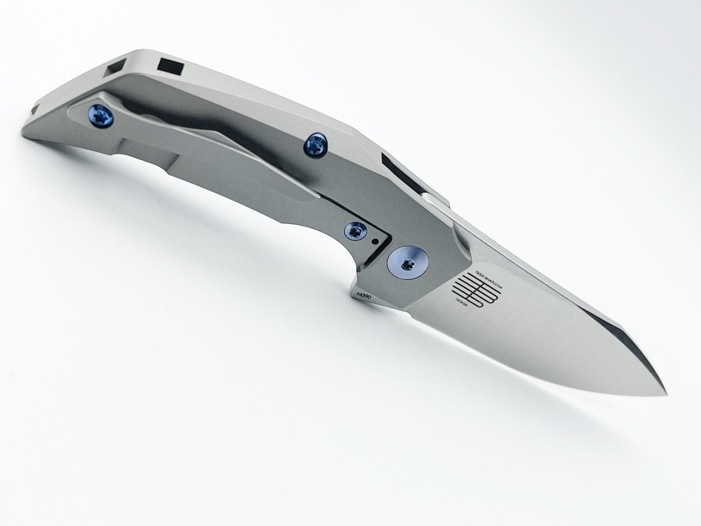 Reate Tashi Bharucha T2500 Flipper Knife 2.375" M390 Satin Blade Titanium Handles with Orange G10 Inlay - NORTH RIVER OUTDOORS