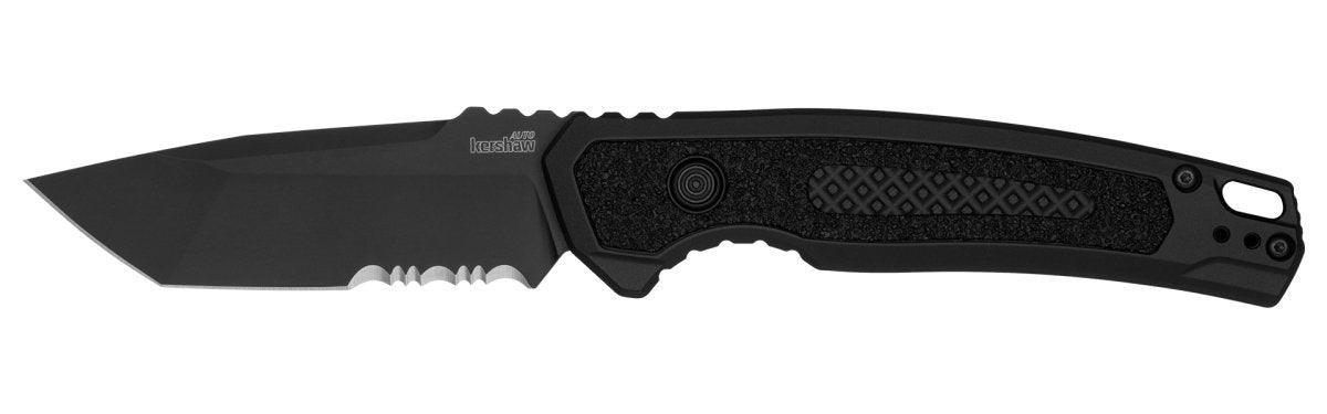 Kershaw 7105 Launch 16 Auto Knife 3.45" CPM-M4 Black Cerakote Tanto Combo Blade (USA) - NORTH RIVER OUTDOORS