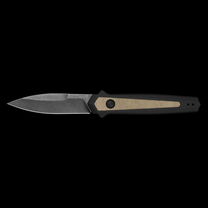 Kershaw 7950 Launch 15 Auto Folding Knife 3.5" MagnaCut BlackWashed Spear Point Blade Black Handles Canvas Micarta Inlays - NORTH RIVER OUTDOORS