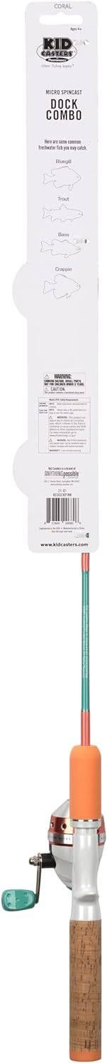 Kid Casters Dock Fishing Rod and Reel Combo - Spincast Reel Pre-Spooled with Fishing Line - Includes Bobbers, Mini Jigs, and Casting Plug - NORTH RIVER OUTDOORS