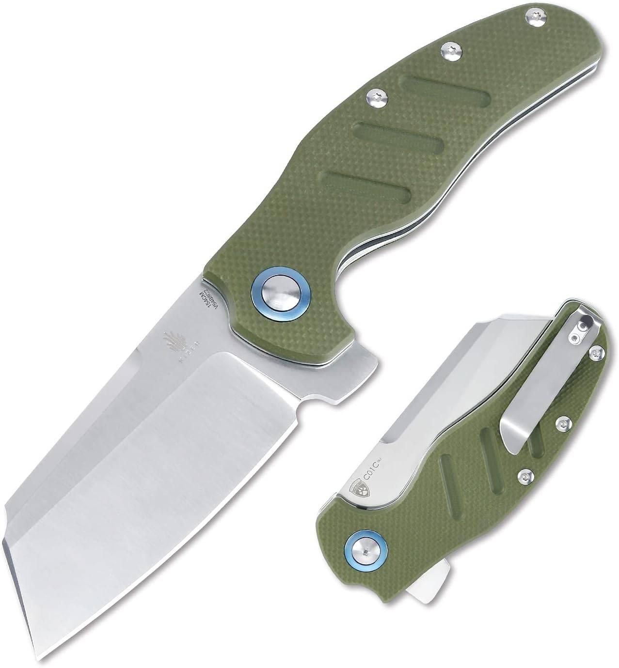 Kizer Cutlery Vanguard Sheepdog XL C01C Flipper Knife 3.9" 154CM Satin Blade, Black G10 Handles - NORTH RIVER OUTDOORS
