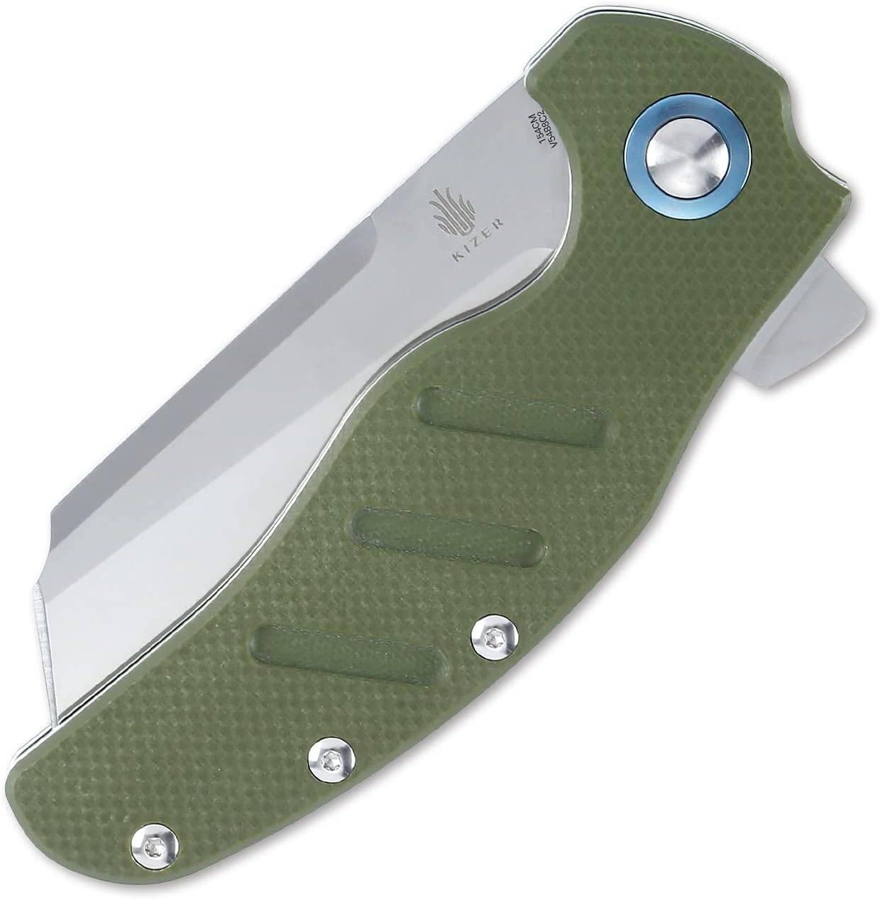 Kizer Cutlery Vanguard Sheepdog XL C01C Flipper Knife 3.9" 154CM Satin Blade, Black G10 Handles - NORTH RIVER OUTDOORS