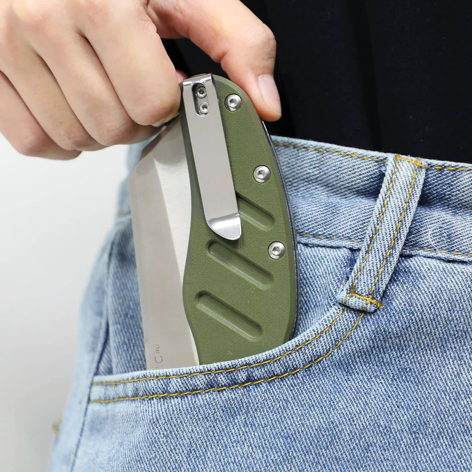 Kizer Cutlery Vanguard Sheepdog XL C01C Flipper Knife 3.9" 154CM Satin Blade, Black G10 Handles - NORTH RIVER OUTDOORS