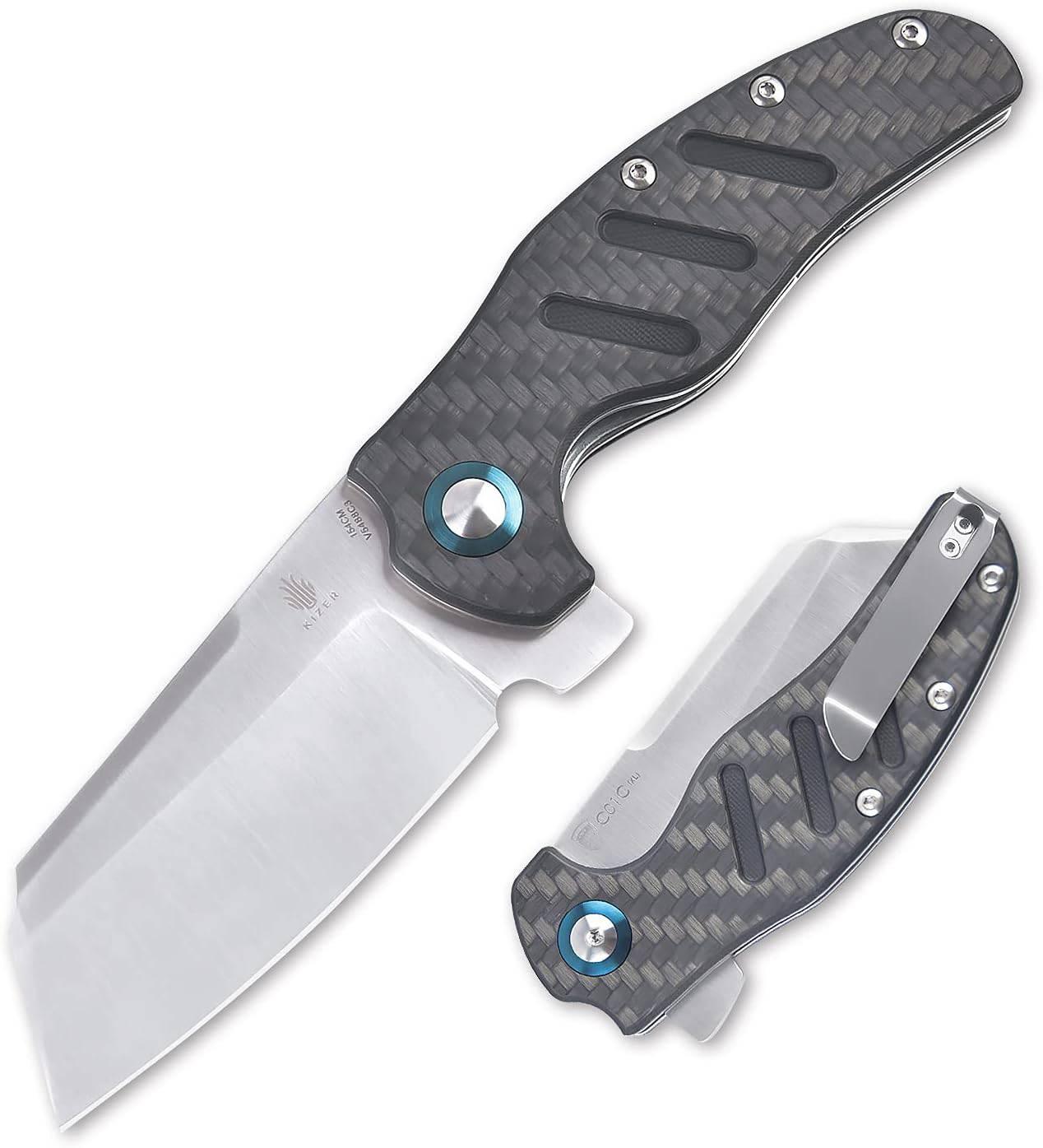 Kizer Cutlery Vanguard Sheepdog XL C01C Flipper Knife 3.9" 154CM Satin Blade, Black G10 Handles - NORTH RIVER OUTDOORS