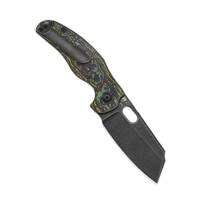 Kizer Ki3488A7 Sheepdog Chris Conaway Mini c01c Flipper Knife 2.63" CPM-20CV Black Stonewashed Toxic Storm FatCarbon Handles - NORTH RIVER OUTDOORS