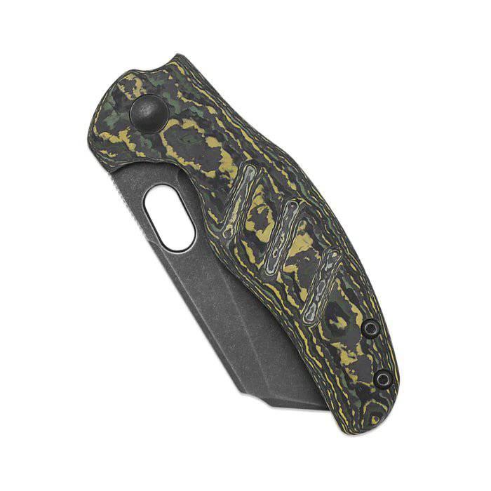 Kizer Ki3488A7 Sheepdog Chris Conaway Mini c01c Flipper Knife 2.63" CPM-20CV Black Stonewashed Toxic Storm FatCarbon Handles - NORTH RIVER OUTDOORS