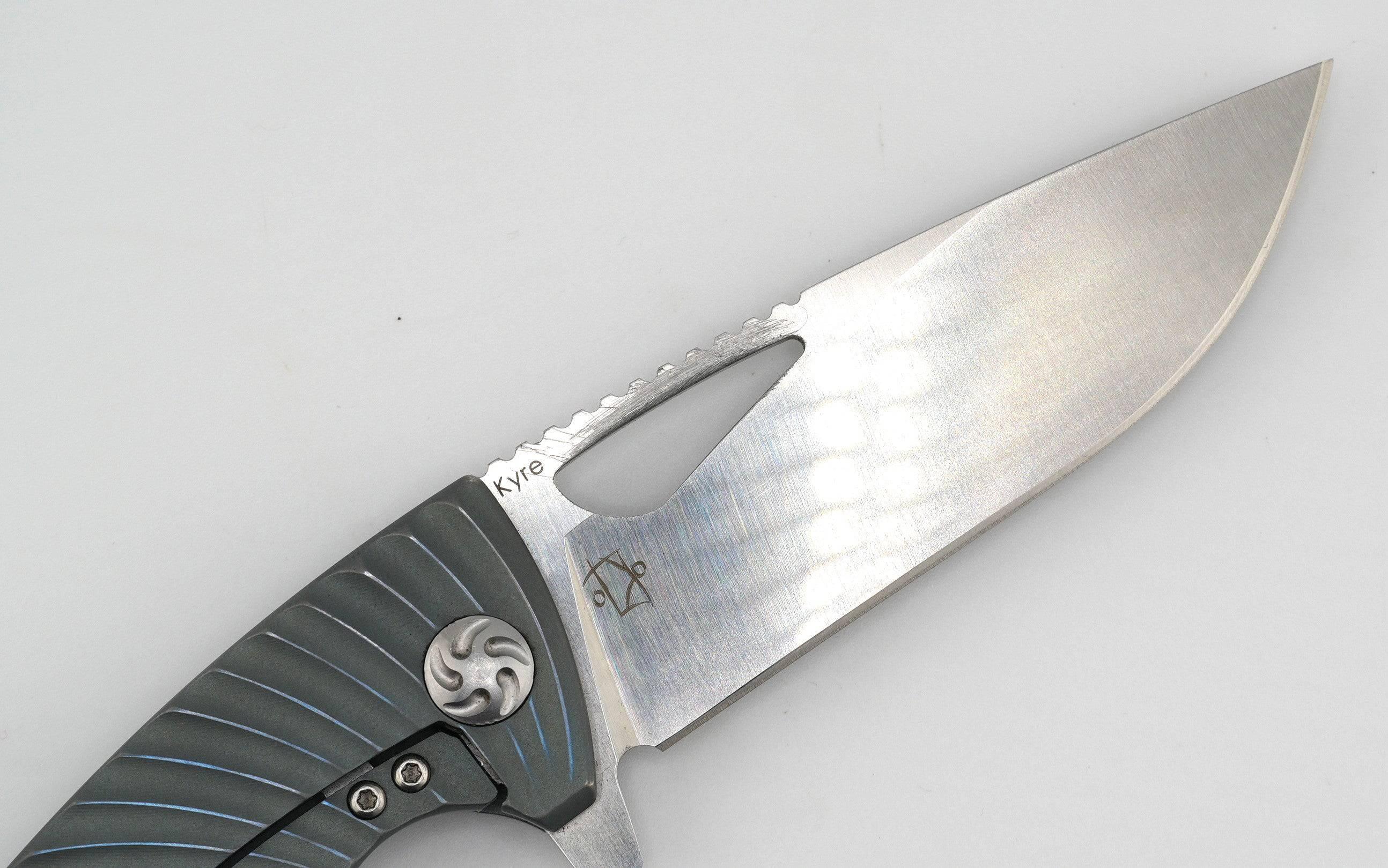 Kizer TK Knives Kyre Flipper Knife Blue Titanium (Pre-owned) - NORTH RIVER OUTDOORS
