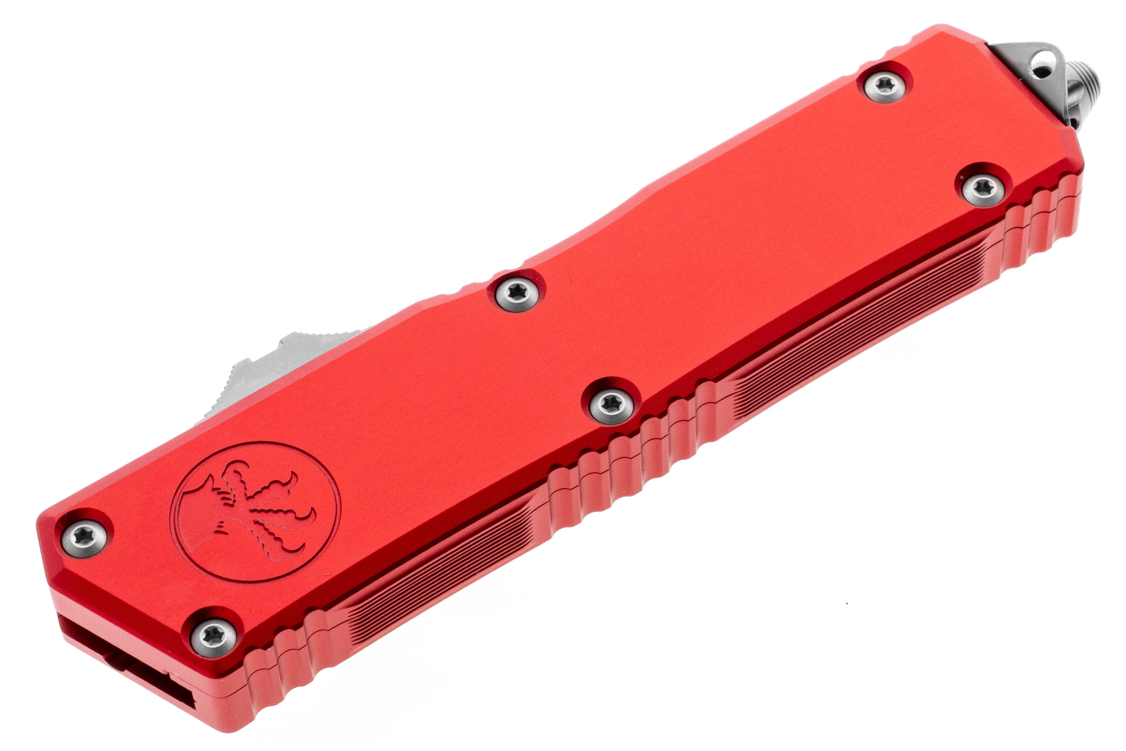 Microtech 1175-10RD Scarab II Gen III Executive Red Handle D/E Stonewashed Blade