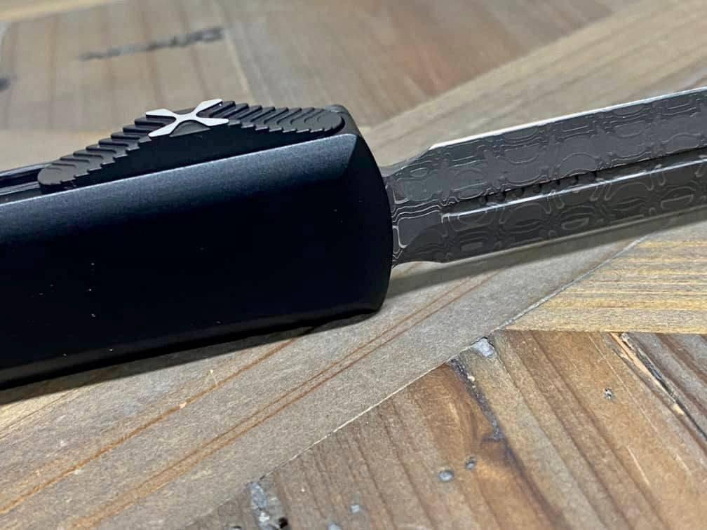 Microtech 122-16 CFS Ultratech Signature Auto OTF 3.46" Damascus D/E Carbon Fiber - NORTH RIVER OUTDOORS