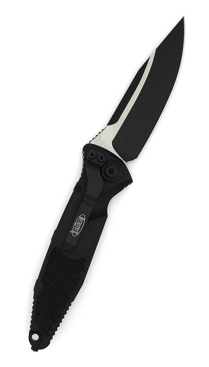 Microtech 160A-1T Socom Elite Tactical Auto Folding Knife 4.05" All Black Clip Point Plain Blade Black Handles - NORTH RIVER OUTDOORS