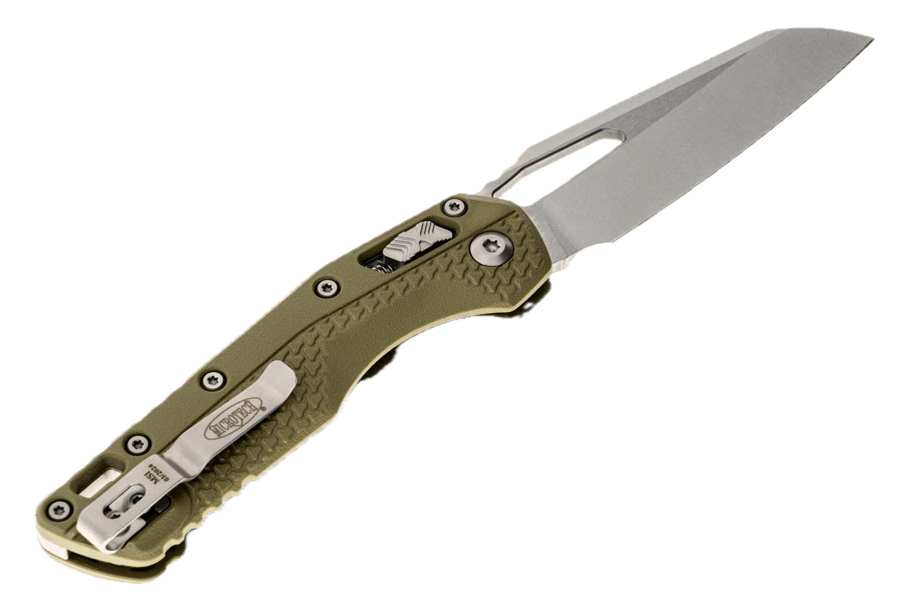 Microtech 210T-10PMOD MSI S/E OD Green Injection Molded Handle Stonewashed - NORTH RIVER OUTDOORS