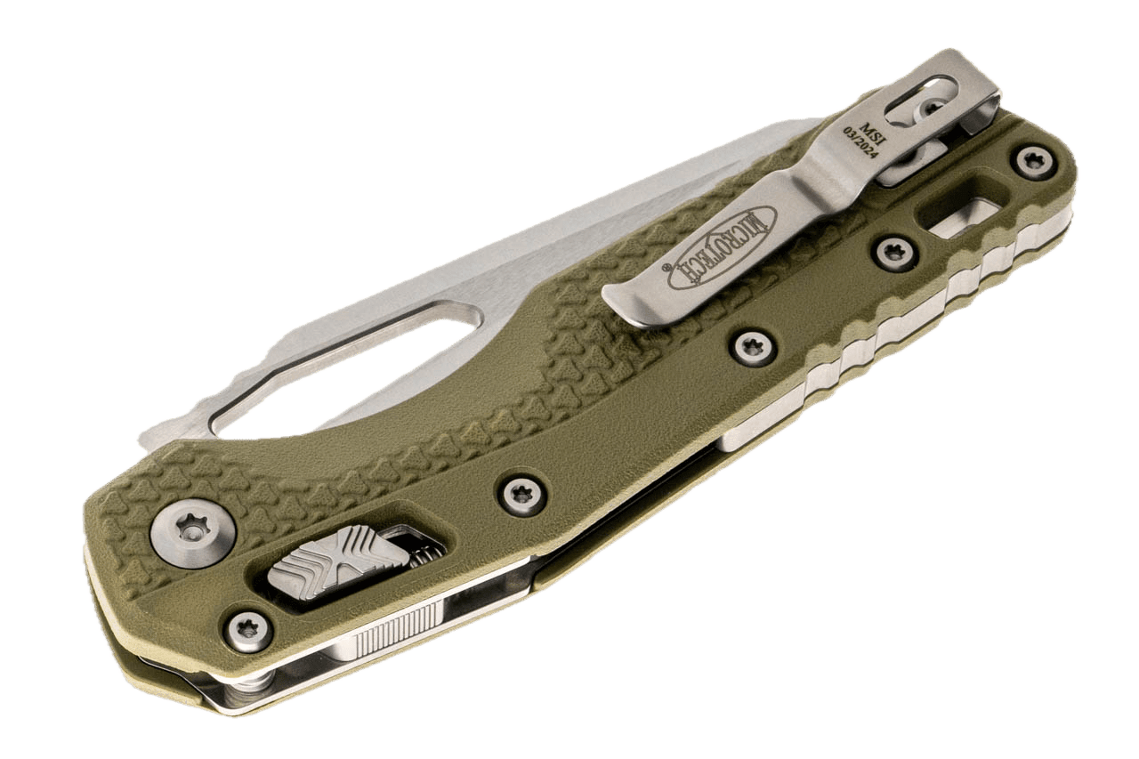 Microtech 210T-10PMOD MSI S/E OD Green Injection Molded Handle Stonewashed - NORTH RIVER OUTDOORS