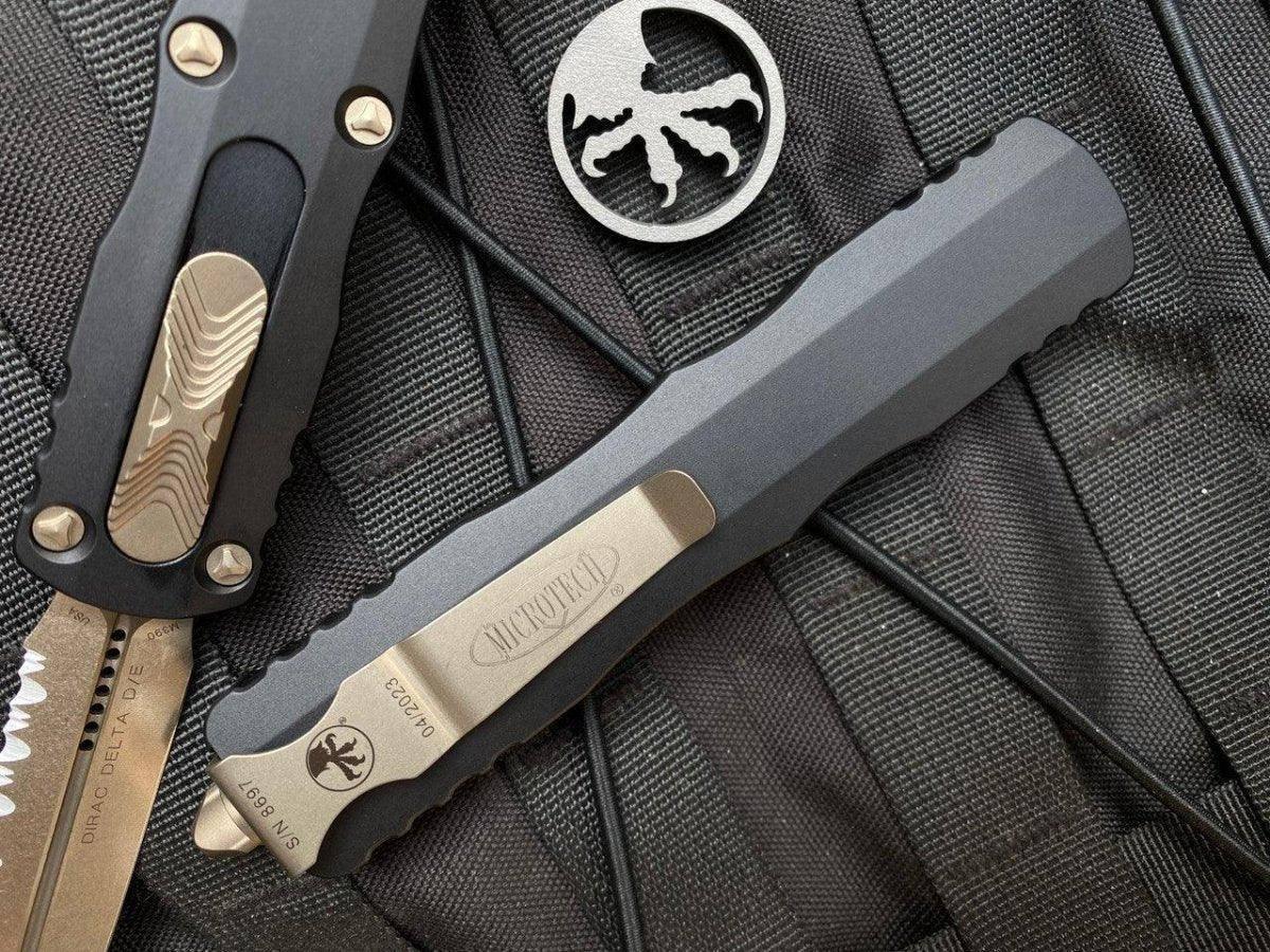 Microtech 227-15 Dirac Delta D/E Bronze Full Serrated Black Handle (USA) - NORTH RIVER OUTDOORS