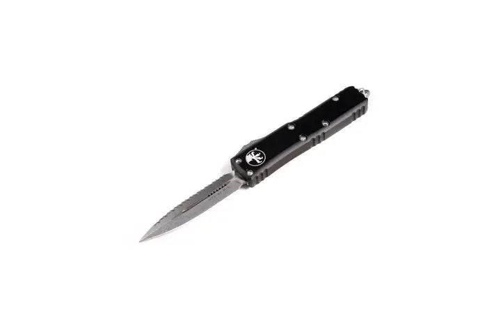 Microtech 232-12 UTX-85 D/E Black Handle Full Serrations Blade - NORTH RIVER OUTDOORS