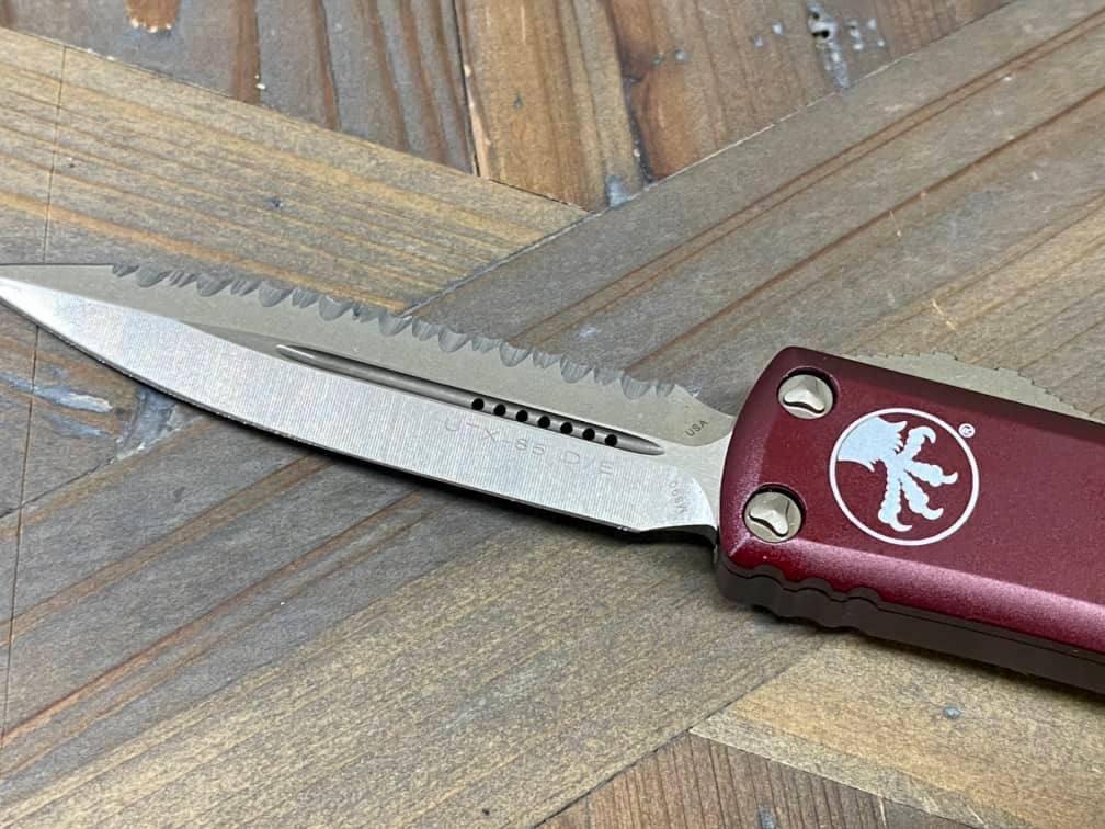 Microtech 232-15 MR UTX-85 D/E Bronze Merlot Full Serrated Blade (USA) - NORTH RIVER OUTDOORS