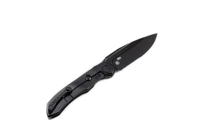 Microtech Anax Manual Folding Knife 3.7" M390 Black DLC Drop Point Titanium Handle Carbon Fiber Inlay (USA) - NORTH RIVER OUTDOORS