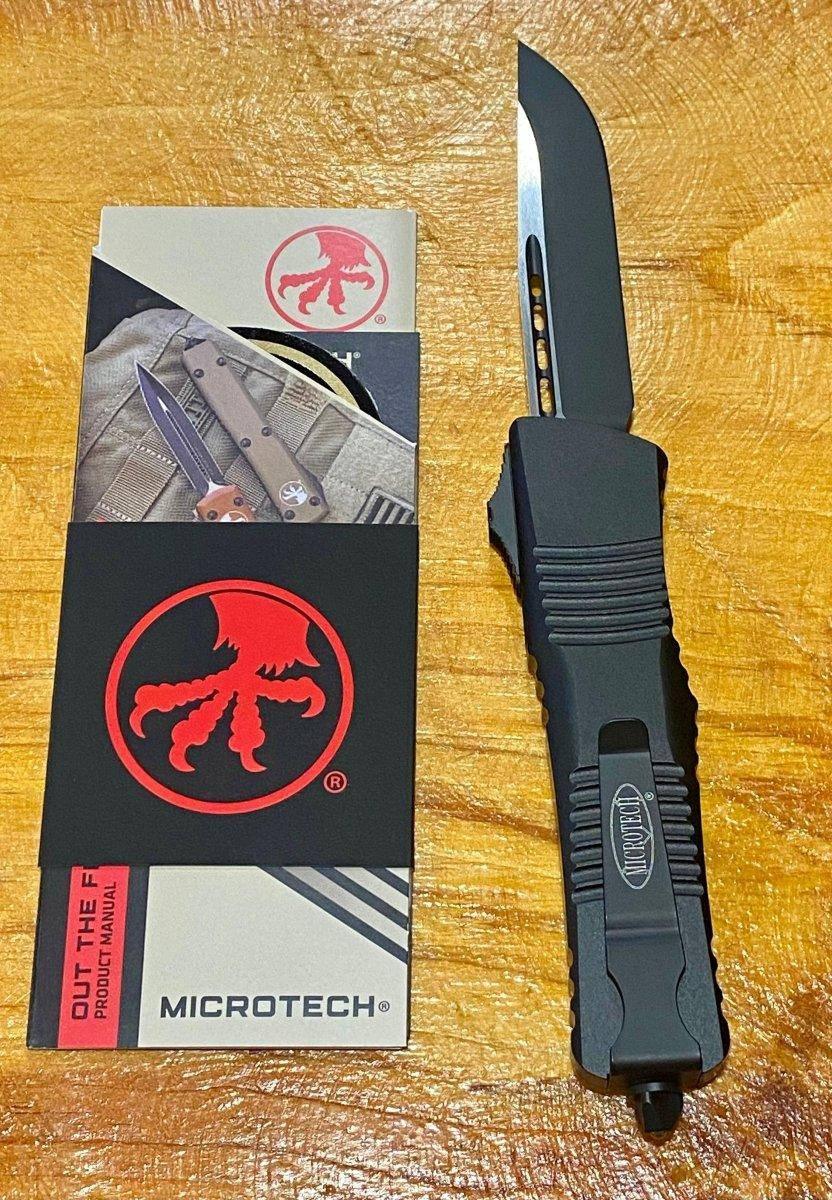 Microtech Combat Troodon 143-1T Tactical Single Edge Black Handle - NORTH RIVER OUTDOORS